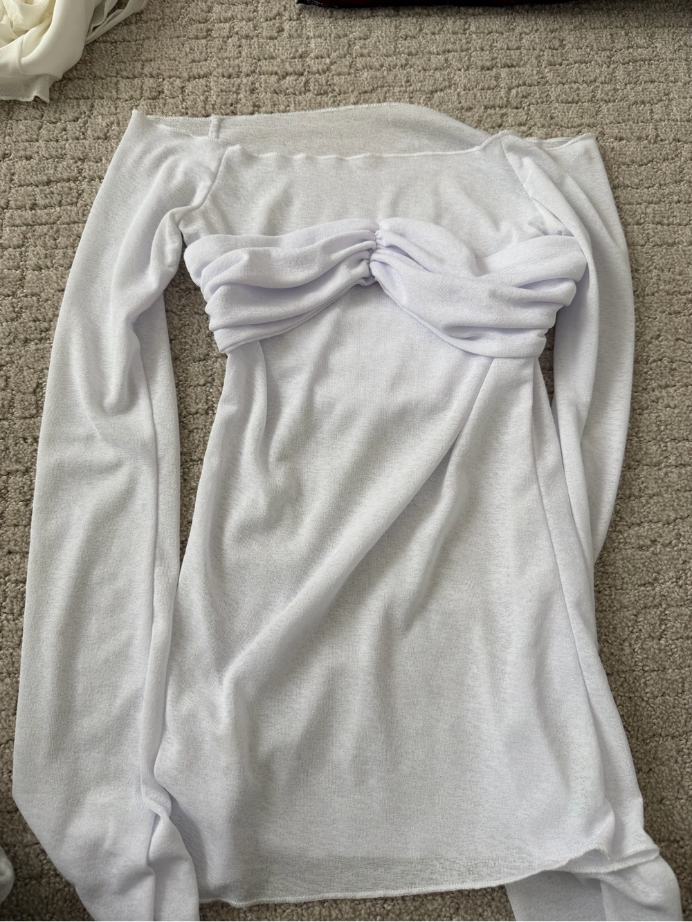 Off-Shoulder Twist Front Women's Top - White